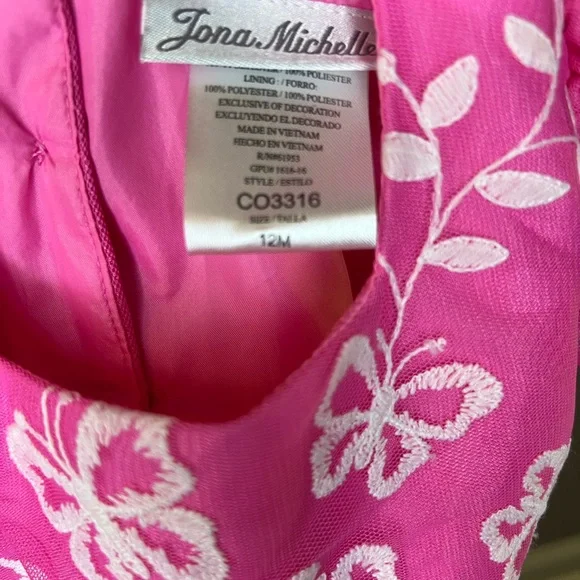 Jona Michelle Pink Butterfly Embroidered Tulle Dress | Size 12M - Picture 6 of 6